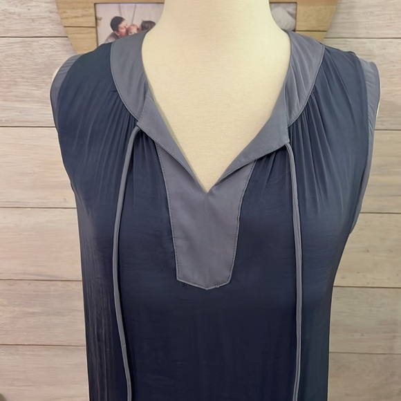 Sweet Grey Elegant Blue Sleeveless Top S - Picture 2 of 4